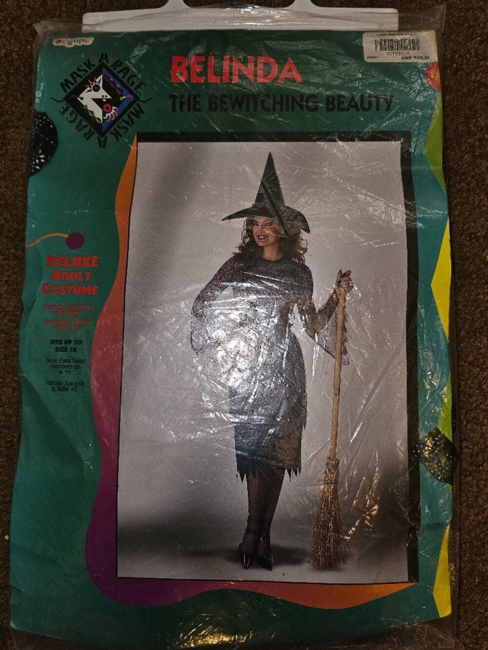 Mask-A-Rage Belinda the Bewitching Beauty Witch Adult Costume Size:16 (4 piece)